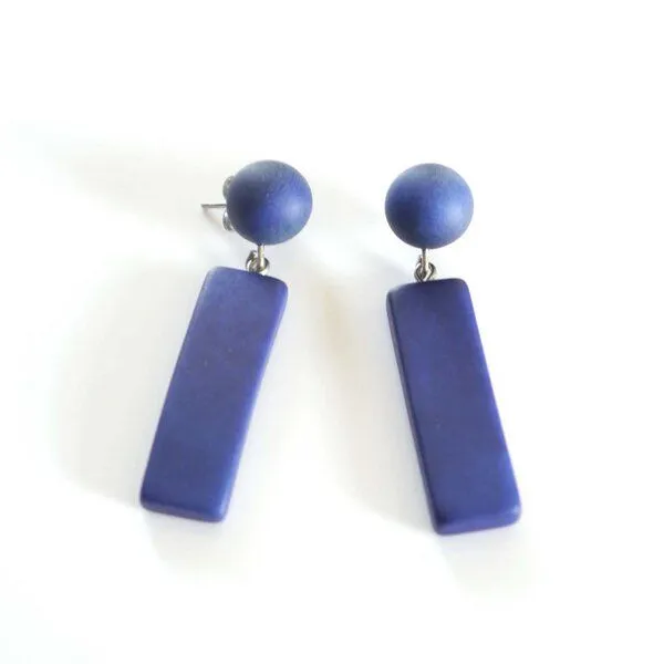 Mekhada Mekhada Tagua Ohrstecker ENZO, Blau, – Produktbild 1 von 1