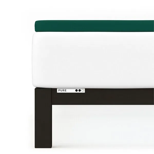 Schlafgut Schlafgut Topper Spannbettlaken Pure - 95% Biobaumwolle, 5% Elasthan - Matratzenhöhe bis 10cm, Green deep, – Produktbild 1 von 4