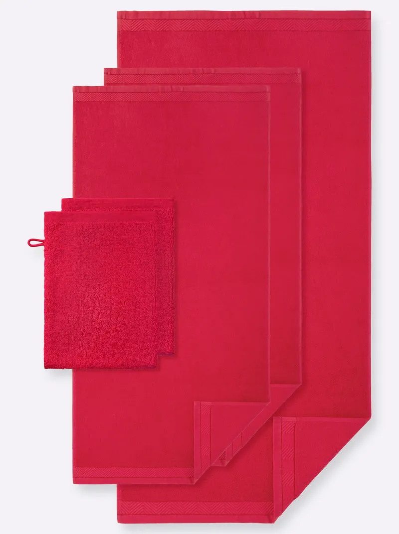 wäschepur Handtuch rot, Rot, – Produktbild 2 von 3