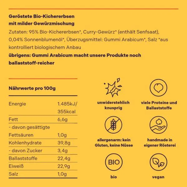Hülsenreich Hülsenreich Bio Crunchy Kichererbsen Curry – Produktbild 4 von 4