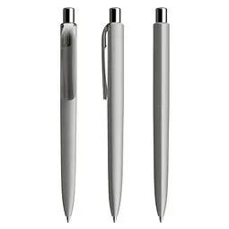 prodir prodir® Druckkugelschreiber DS8 PMM Push, blaue Mine, delfingrau/silber poliert, Grau / silber, – Produktbild 1 von 1