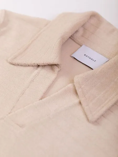 Rotholz Rotholz Polo Kleid - Terry Polo Cotton Dress - aus Bio-Baumwolle, Sand (natur), – Produktbild 2 von 3