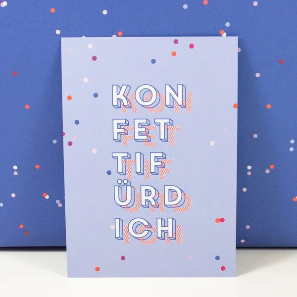 Bow & Hummingbird Bow & Hummingbird Postkarte Konfetti für Dich – Produktbild 1 von 2