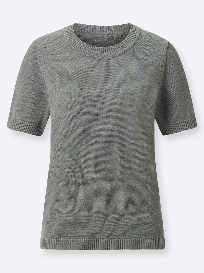 Witt Kurzarmpullover, Grau-meliert, – Produktbild 1 von 2