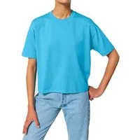 YTWOO YTWOO Damen Boxy T-Shirt aus Bio-Baumwolle, Blau, – Produktbild 1 von 1