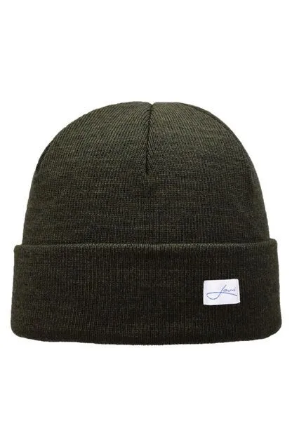 Lou-i Lou-i Kindermütze mit Umschlag Merinowolle Beanie, Olivgrün, – Produktbild 1 von 3