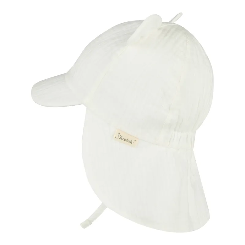 Sterntaler Sterntaler Musselin-Schirmmütze mit Nackenschutz und Ohren, Natur, – Produktbild 1 von 3