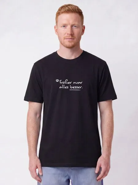 watapparel watapparel T-Shirt Unisex Früher war alles besser, Black, – Produktbild 2 von 2
