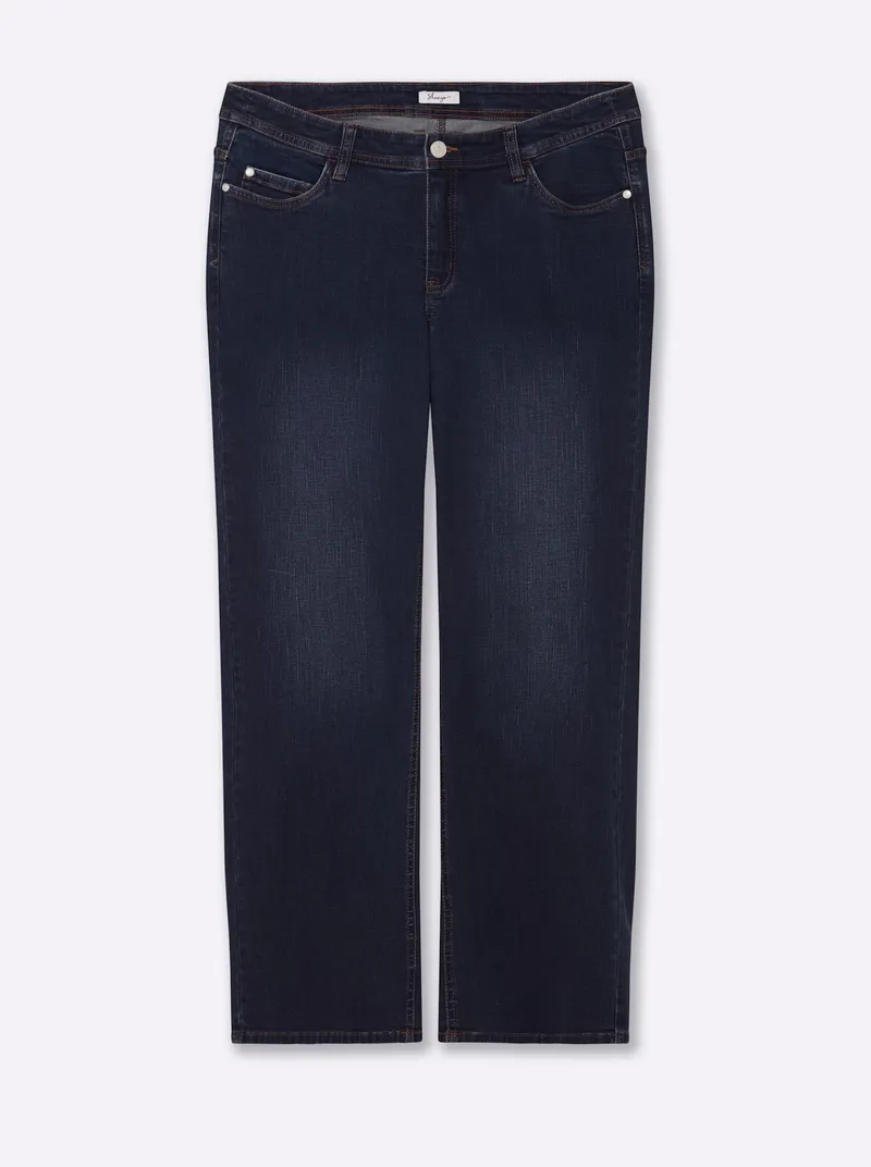 sheego 5-Pocket-Jeans, Dark blue, – Produktbild 1 von 2