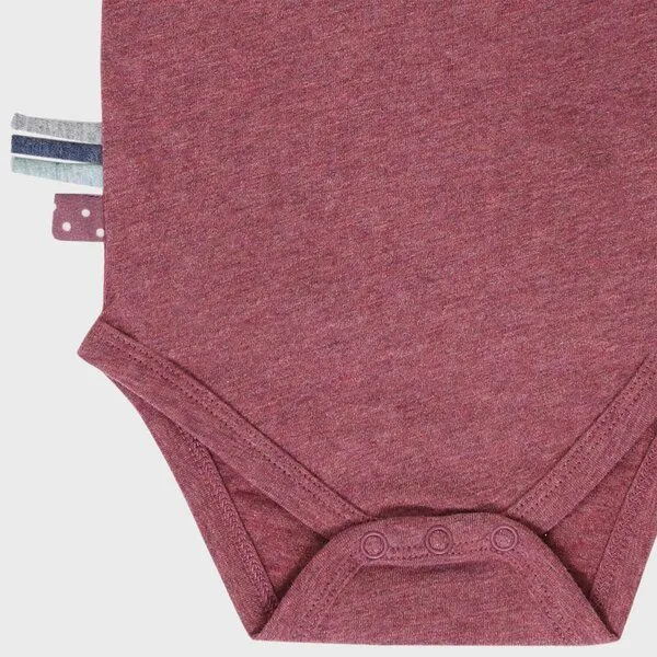 OrganicEra Baby S/S Kimono Body 'OrganicEra' aus Bio-Baumwolle, Bordeaux melange (rot), – Produktbild 5 von 5