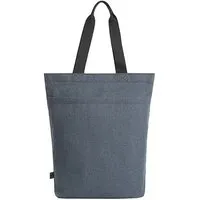 Halfar Halfar Recycelte Einkaufstasche mit Boden und Vortasche mit Reißverschluss, Blau/grau (grey sprinkle), – Produktbild 1 von 1