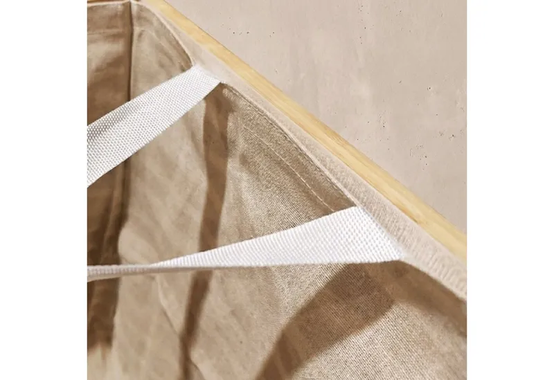 NUXIO Wäschekorb Doppelter Wäschekorb, Bambus MOA, 90 l, Beige, – Produktbild 3 von 3