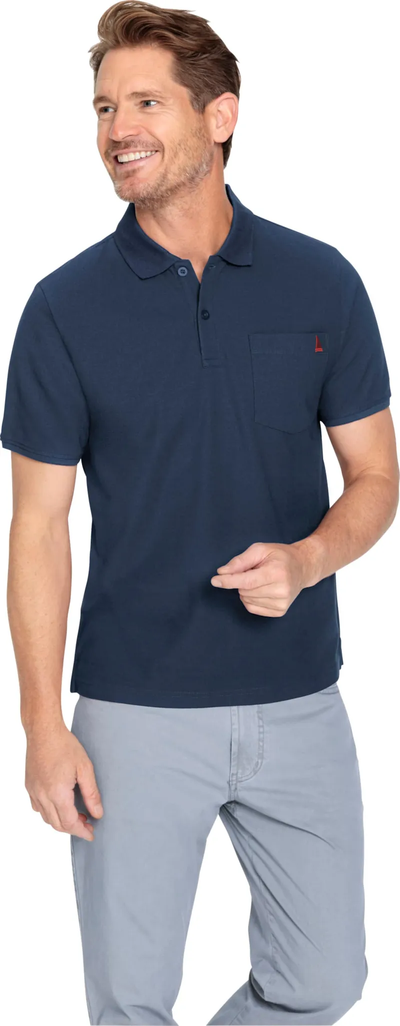 Catamaran Kurzarm-Poloshirt, Dunkelblau, – Produktbild 2 von 2