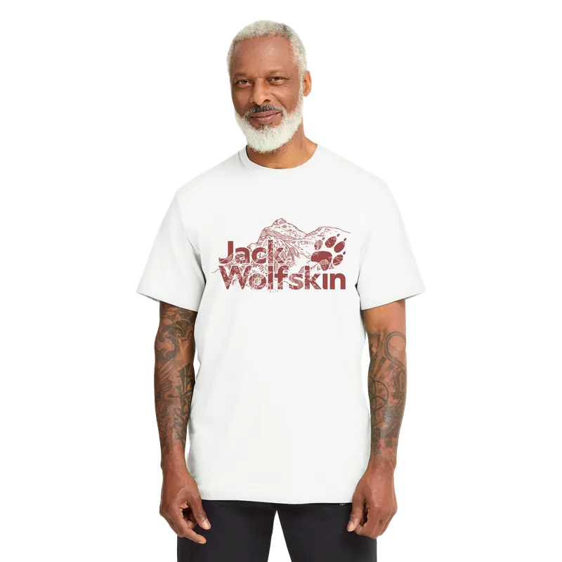 Jack Wolfskin Jack Wolfskin Brand T-shirt Men T-Shirt aus Bio-Baumwolle Herren L grey, Stark white, – Produktbild 1 von 2