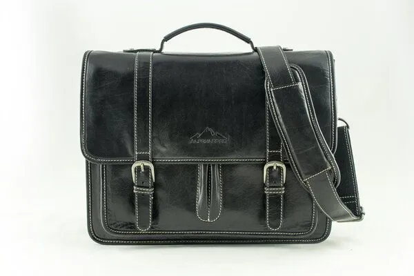 Alpenleder Alpenleder Messenger Bag OHIO, Ebenholz, – Produktbild 1 von 4
