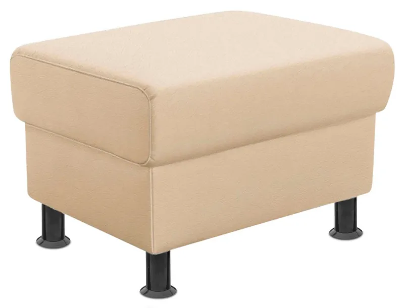 TRENDMANUFAKTUR Hocker Rondo 67 cm, Polsterhocker zur Serie, Breite, Füße schwarz, Fußhocker wahlweise mit Federkern, in verschiedenen Bezügen bestellbar, Beige, – Produktbild 3 von 5