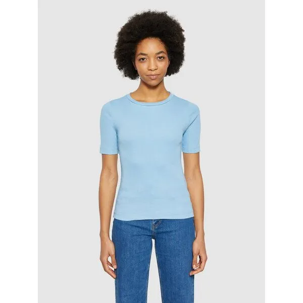 KnowledgeCotton Apparel KnowledgeCotton Apparel T-Shirt - Rib t-shirt - aus Bio-Baumwolle, Blau (glacier lake), – Produktbild 1 von 3