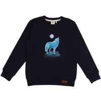 Walkiddy Baby Sweatshirt GOTS zertifiziert – 95% Bio-Baumwolle, Dunkelblau mit Wolfmotiv, weich & bequem, wärmend | Walkiddy – Produktbild 1 von 1