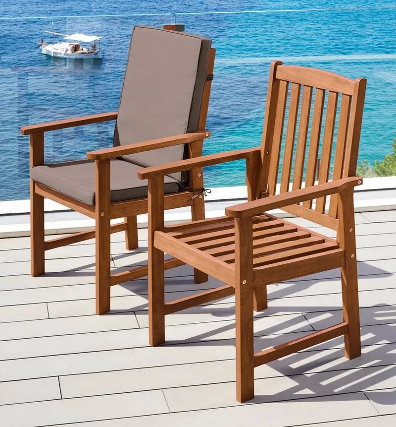 Merxx Merxx Gartenstuhl Montana (Set, 2 St), 2er Set, Alu/Textil, braun, inkl. Auflage, Braun, – Produktbild 2 von 5