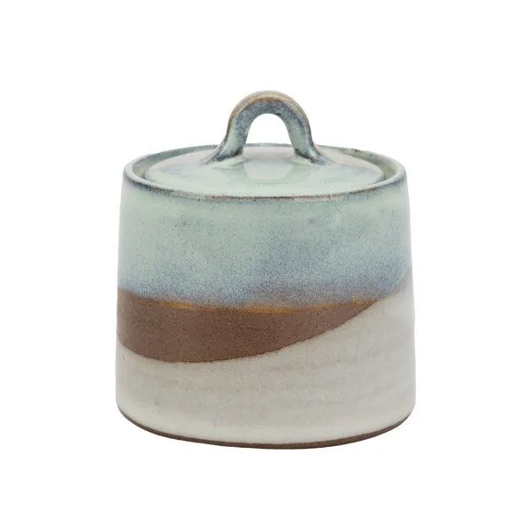 El Puente El Puente Zuckerdose "Raya" | Fair Trade & Handmade aus Nepal, Petrol, – Produktbild 1 von 2