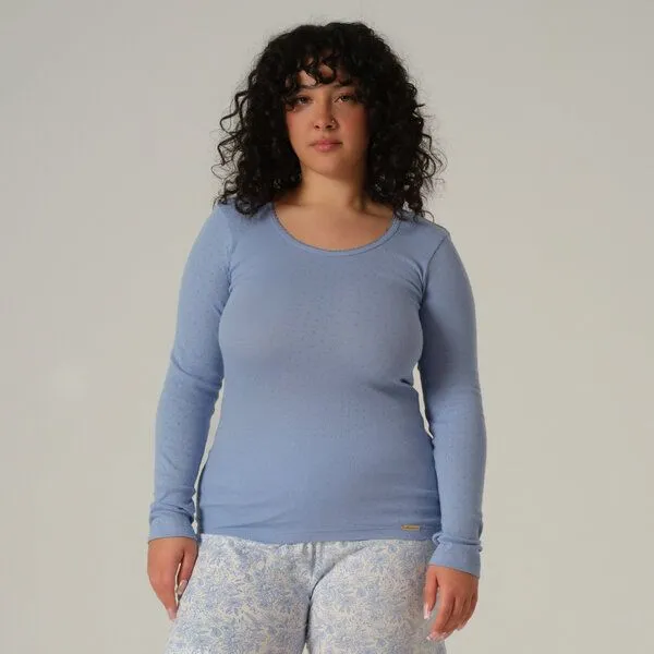 comazo|earth comazo|earth Shirt aus Biobaumwolle-Ajour | GOTS zertifiziert, Lightblue, – Produktbild 3 von 4
