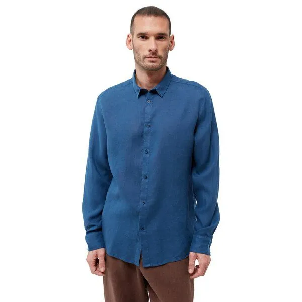 Givn Berlin Givn Berlin Langarm-Hemd Kent, Blazing blue linen, – Produktbild 1 von 4