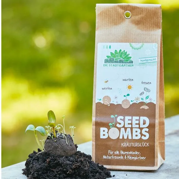 Die Stadtgärtner Die Stadtgärtner Seedbombs Kräuterglück I 5 Samenbomben mit 6 Arten von Kräuter-Saatgut – Produktbild 1 von 4