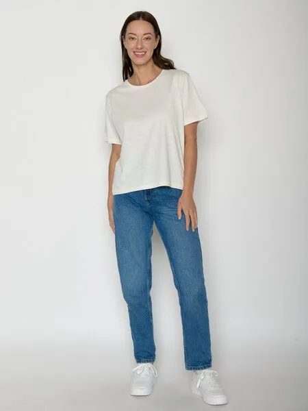 GreenBomb GREENBOMB Basic Nova - Kastiges T-Shirt aus Bio-Baumwolle / GOTS / Fair & Vegan, Weiß (mondstein), – Produktbild 3 von 4