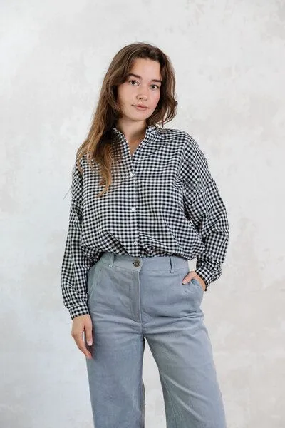 Jyoti - Fair Works Jyoti - Fair Works Bio-Baumwoll Bluse Hawali, Kariert, – Produktbild 1 von 3