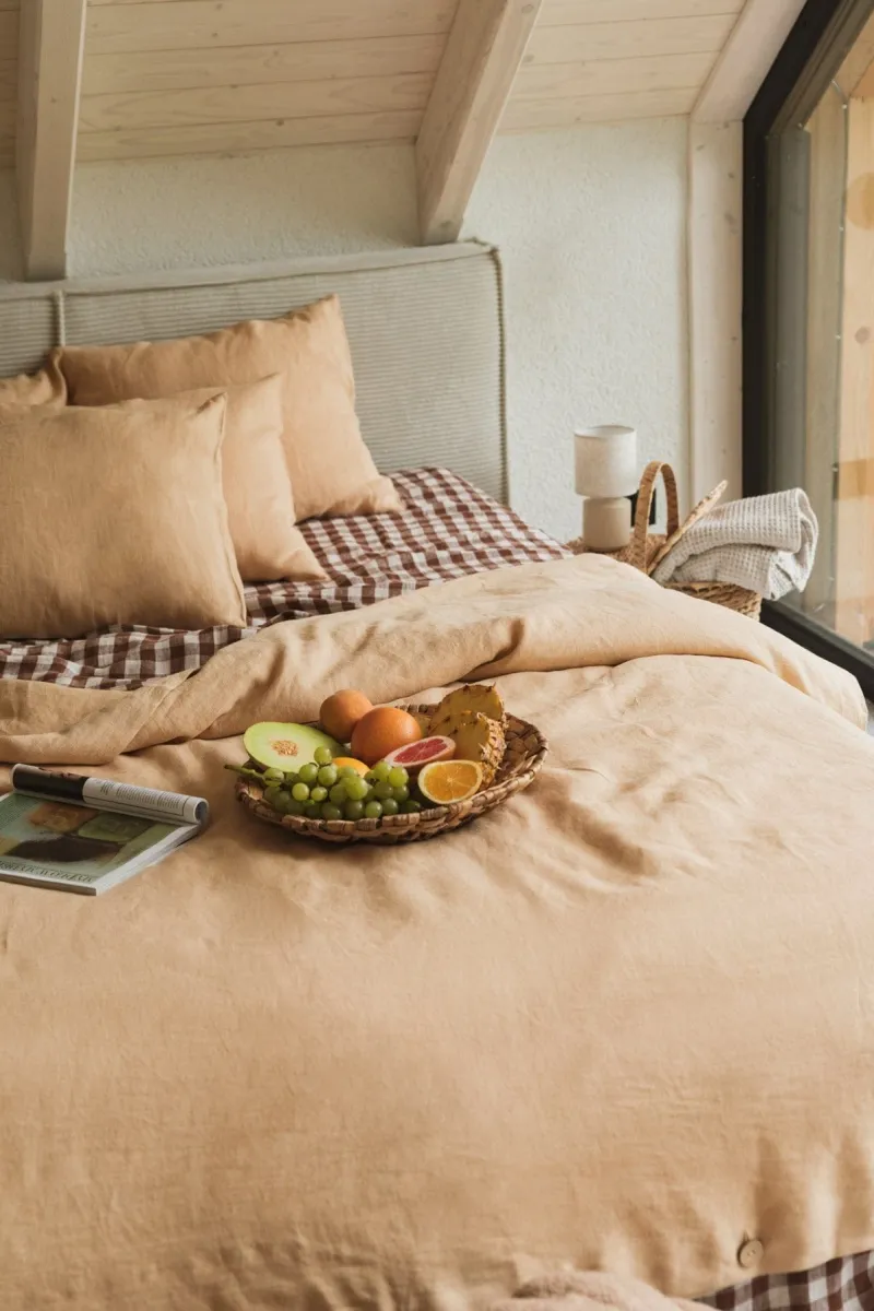 AmourLinen AmourLinen unisex vegan Set Bettwäsche Senf, Gelb, – Produktbild 2 von 2