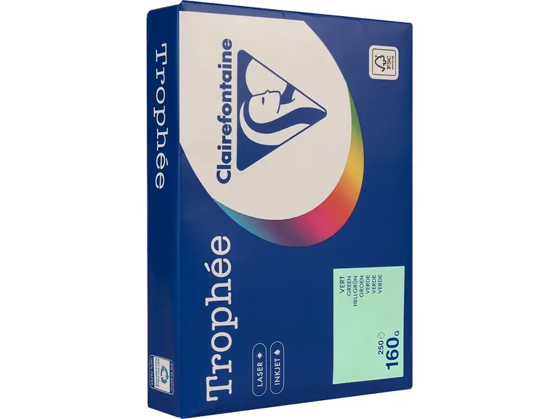 Clairefontaine 250 Blatt Clairfontaine Farbiges Kopierpapier "Trophee" 160 g/m², DIN A4, hellgrün – Produktbild 1 von 1