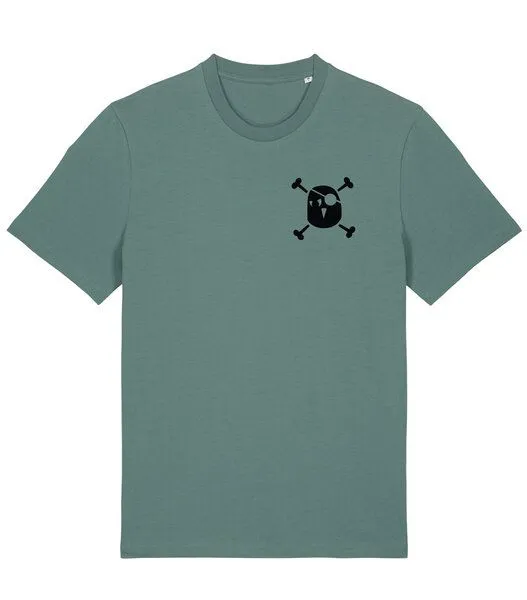 päfjes päfjes Wanted Gesucht / Pinguin Pirat Paulo Rusticalo - Fair Wear Unisex Männer Bio T-Shirt, Grün (green bay), – Produktbild 1 von 4