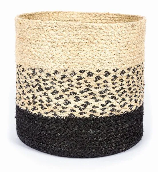 El Puente El Puente Korb | Fair Trade & Handmade aus Bangladesch, Schwarz,natur, – Produktbild 1 von 2