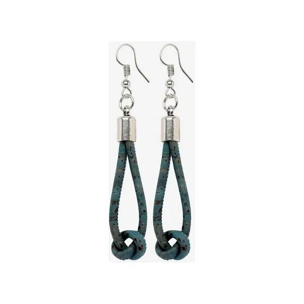 Kork-Deko Kork-Deko Ohrring in Blau-Denim – Produktbild 2 von 2