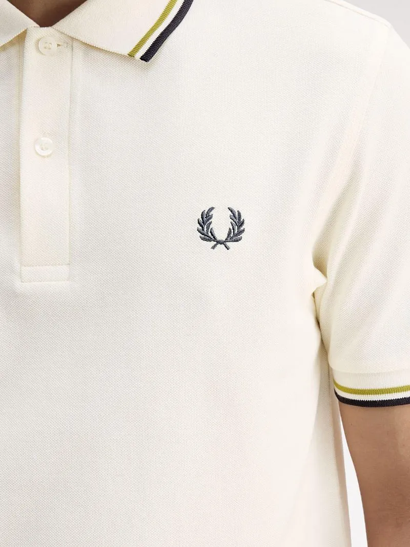 Fred Perry Fred Perry Polo Twin Tipped M3600 Ecru 46A - Größe XXL, Wollweiß, – Produktbild 2 von 5