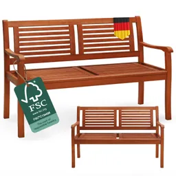 Casaria® Gartenbank Eukalyptusholz 120x56x88cm FSC®-zertifiziert – Produktbild 1 von 1