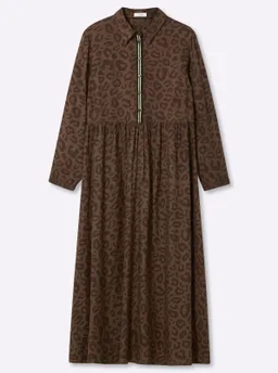 sheego A-Linien-Kleid schoko-gemustert – Produktbild 1 von 1