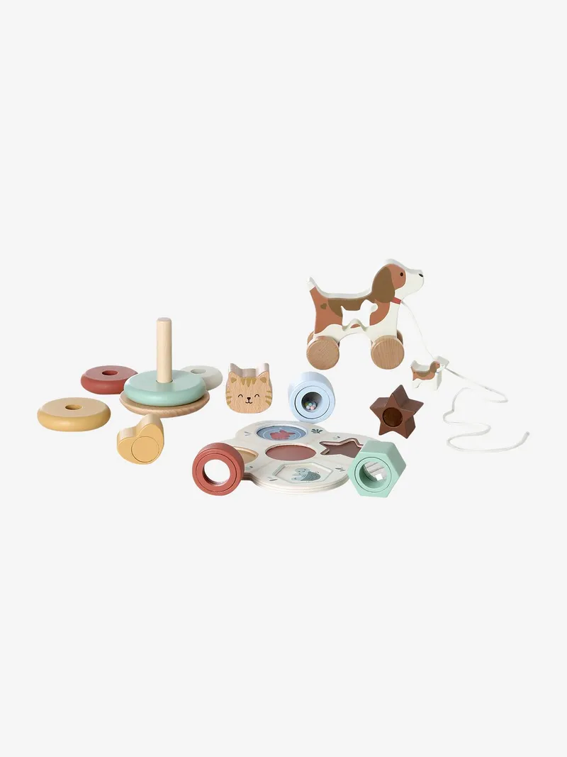 Vertbaudet 3er-Set Holzspielzeugen FSC®, Karamell, – Produktbild 2 von 4