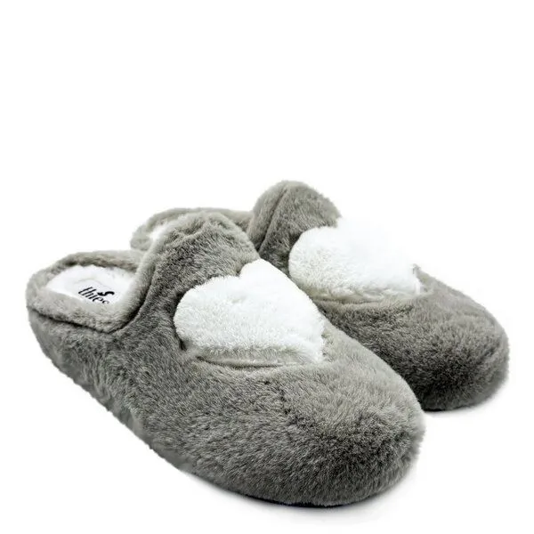 thies Rec Heart Slipper von thies ® aus recyceltem PES, Taupe love, – Produktbild 1 von 4