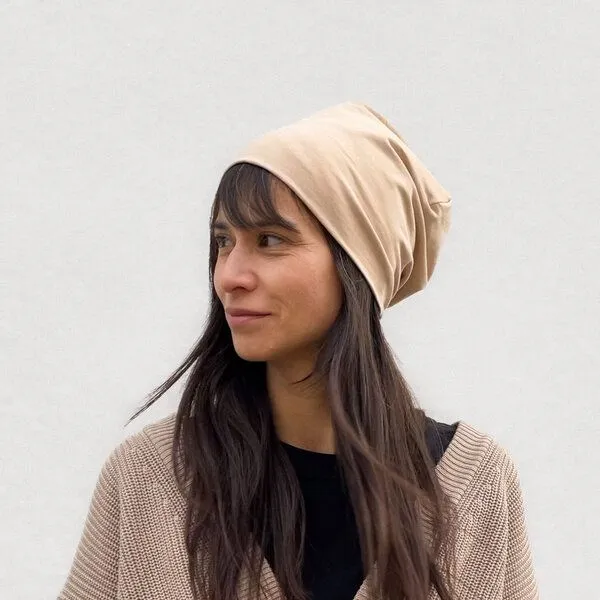 Liebe Deinen Planeten Liebe Deinen Planeten Bio Beanie in 3 Größen Herren & Damen in vielen Farben bequeme Jersey Mütze aus Bio Baumwollmix, Sand, – Produktbild 3 von 4
