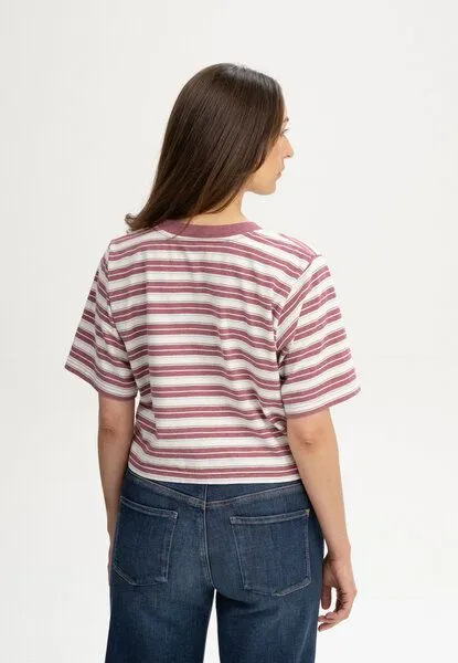 MELA MELA Cropped T-Shirt Style DESNA Stripes, Marmelade gestreift, – Produktbild 2 von 4