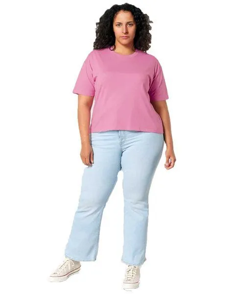 YTWOO YTWOO Damen Boxy T-Shirt aus Bio-Baumwolle, Pink, – Produktbild 2 von 4