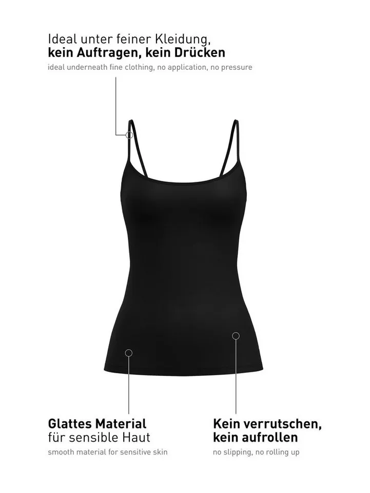 CALIDA CALIDA Spaghettitop Sleek Skin weich, atmungsaktiv, elastisch, feminin, Schwarz, – Produktbild 5 von 5