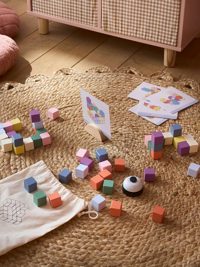 Vertbaudet Vertbaudet Kinder Konstruktionsspiel nach Zeit Bauspiel Holz FSC®, Mehrfarbig, – Produktbild 5 von 5
