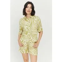 Mazine Mazine Hemdbluse - Roja Print Blouse - Celery Green – Produktbild 1 von 1