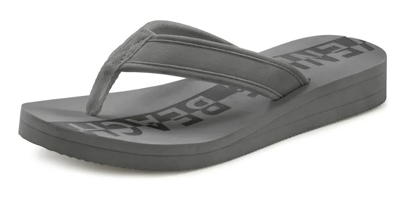 VENICE BEACH VENICE BEACH Badeschuhe, Badelatsche, Flip Flop, Badezehentrenner Zehentrenner, Sandale, Pantolette VEGAN, Grau, – Produktbild 4 von 5