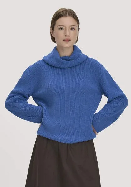 hessnatur hessnatur Strickpullover Relaxed aus reiner Bio-Baumwolle, Kobalt, – Produktbild 1 von 4