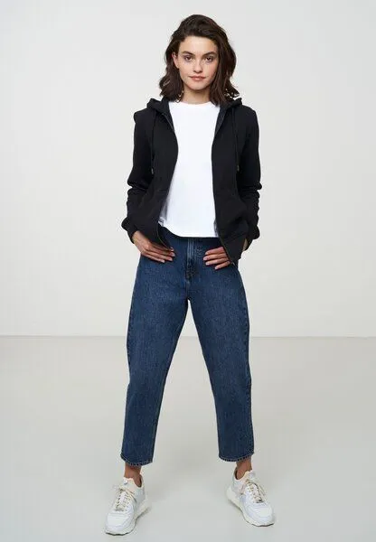 recolution Damen Sweatjacke aus Bio-Baumwolle - DAHLIA - recolution, Black (schwarz), – Produktbild 7 von 8