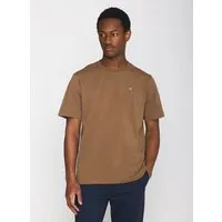 KnowledgeCotton Apparel KnowledgeCotton Apparel T-Shirt LOKE Badge aus Bio-Baumwolle - ROC/GOTS/Vegan, Braun (cub), – Produktbild 1 von 1