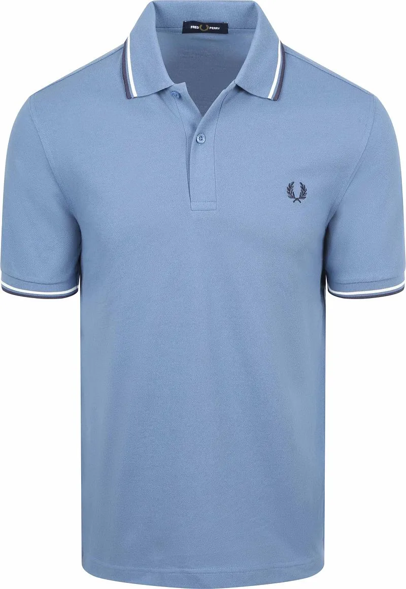 Fred Perry Fred Perry Polo Twin Tipped M3600 Blau 89A - Größe L, Blau, – Produktbild 2 von 3
